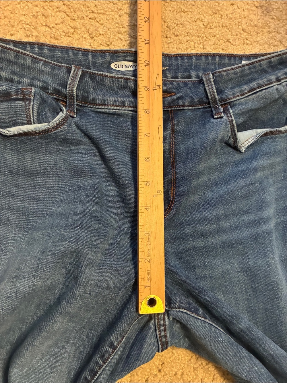 Old Navy Pop Icon Skinny Jeans Mid Rise Blue Stretch Denim Size 10 - Picture 7 of 8